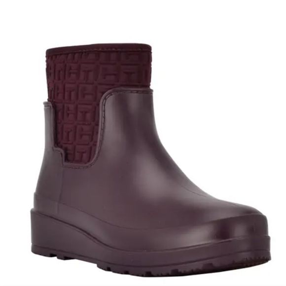 Tommy Hilfiger Shoes - New TOMMY HILFIGER Blayr Rain Boot (Women) bootie maroon rubber 6